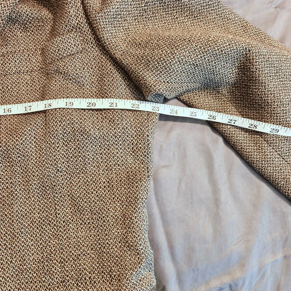 Oscar de la renta Classic Tweed Blazer Sport Coat Jacket Brown Tan Plaid‎ 41 R